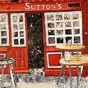 Картины и панно handmade. Livemaster - original item Suttons painting (red, black, city). Handmade.