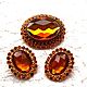 Order Set Autumn paint, Alice Caviness, USA, brooch, clips, amber color. Rarities. Livemaster. . Vintage jewelry sets Фото №3