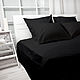 Black bedding. Black Linen. Black Duvet Cover Bedding Set, Bedding sets, Moscow,  Фото №1