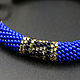 Harness bracelet knitted beaded Greek pattern blue. Bead bracelet. KOTiYA. My Livemaster. Фото №4
