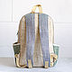 Backpack made of hemp Thamel blue diamond. Backpacks. Hemp bags and yarn | Alyona Larina (hempforlife). My Livemaster. Фото №5