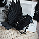 Брошь. Черный ворон. Брошь-булавка. Wonderful bird. Irina Zhovner. Ярмарка Мастеров.  Фото №6