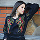 Вышитая блуза "Лунные травы" блуза с вышивкой, вышиванка, Блузки, Винница,  Фото №1