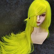 Субкультуры handmade. Livemaster - original item Long green neon Wig. Handmade.