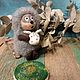 Ёжик в тумане валяная игрушка. Войлочная игрушка. Шерстяной зоопарк (woolzooru). Интернет-магазин Ярмарка Мастеров.  Фото №2