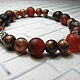 Bracelet with agate and sardonyx ' In the colors of heat', Bead bracelet, Moscow,  Фото №1
