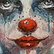 Order Clown girl, clown painting, circus, oil on canvas. myfoxyart (MyFoxyArt). Livemaster. . Pictures Фото №3