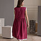 Linen dress in berry color with white lace. Dresses. molinialife. My Livemaster. Фото №5