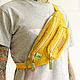 Order Bag on the belt from hemp, yellow. Hemp bags and yarn | Alyona Larina (hempforlife). Livemaster. . Waist Bag Фото №3
