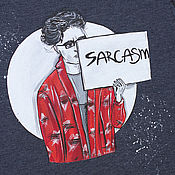 Мужская одежда handmade. Livemaster - original item Hand painted men t-shirt - Sarcasm. Handmade.