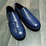 Обувь ручной работы handmade. Livemaster - original item Python and genuine leather slip-ons, available!. Handmade.