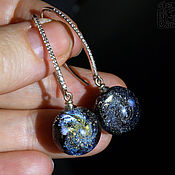 Украшения handmade. Livemaster - original item Milky Way pendant earrings. Space Galaxy Lampwork Silver Balls. Handmade.