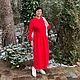Красное льняное платье «Леди в красном», Платья, Лиепая,  Фото №1