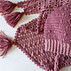 Вязаный комплект "Шиповник", шапка и шаль-бактус. . СаннИ (sanni-knitting). Ярмарка Мастеров.  Фото №5