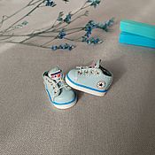Куклы и игрушки ручной работы. Ярмарка Мастеров - ручная работа Sneakers for Monster blue 26x13mm. Handmade.