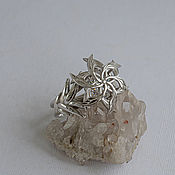 Украшения handmade. Livemaster - original item 15.5 and 16 r-r Elven silver ring with quartz 