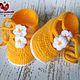 Booties crocheted Shoes with flowers, Babys bootees, Krasnodar,  Фото №1