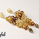 Long earrings with stones with Golden pine cones. Earrings. Grafoli jewellery. Online shopping on My Livemaster.  Фото №2