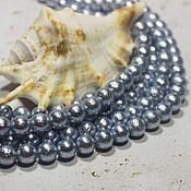 Материалы для творчества handmade. Livemaster - original item Majorca Pearl 8mm Silver Mist Beads Textured. Handmade.