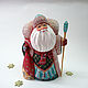 Santa Claus carved and painted with a stick, Ded Moroz and Snegurochka, Roshal,  Фото №1