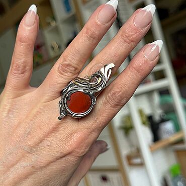 Украшения ручной работы. Ярмарка Мастеров - ручная работа Кольцо с яшмой. Handmade.