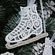 Коньки кружевные, 2 штуки. Серия Щелкунчик. Елочные игрушки. Home&Decor Домашний декор. Ярмарка Мастеров.  Фото №4