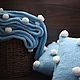 A knitted blanket and two knitted cushion Pompon with small POM-poms, Blankets, Volgograd,  Фото №1