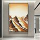 Картины с горами Современная картина маслом в коричневых тонах. Картины. Стильный художественный уголок/Завораживающие картины маслом. Ярмарка Мастеров.  Фото №5