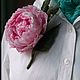 Заказать  Пион после дождя. Ольга Горелова. Ярмарка Мастеров. . Брошь-булавка Фото №3