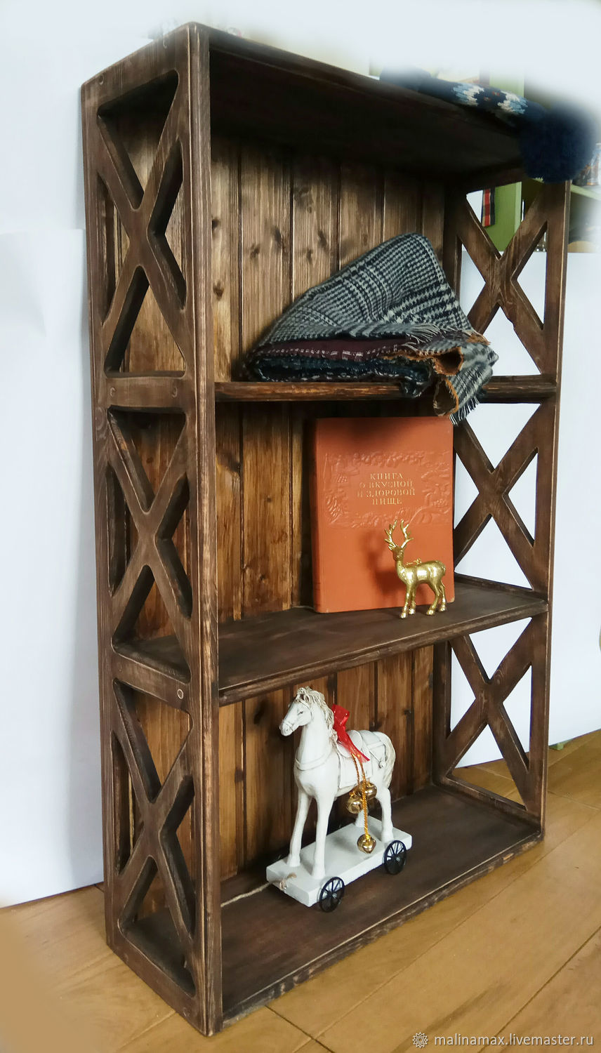 Полка-стеллаж с перекрестьями в стиле кантри – купить на Ярмарке ...