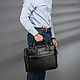 Leather business bag 'Anderson' (black). Classic Bag. Russian leather Guild. My Livemaster. Фото №5