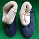 Sheepskin chuni are blue.Solid sole. Slippers. Warm gift. Online shopping on My Livemaster.  Фото №2