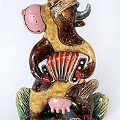 Сувениры и подарки handmade. Livemaster - original item Cow with accordion. Handmade.