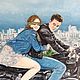Авторская картина За тобой на край света -любовь, двое, город,мотоцикл, Картины, Мурманск,  Фото №1