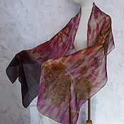 Палантин валяный "Оливия" мериносовый шелковый шарф