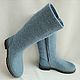 Felted boots with zipper and leather heel h 31-35, High Boots, Tomsk,  Фото №1