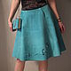 Order Skirt and clutch from suede turquoise. Inessa G. Suede and leather goods. Livemaster. . Skirts Фото №3