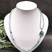 Работы для детей, handmade. Livemaster - original item Necklace natural stone aquamarine. Handmade.