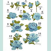 Материалы для творчества handmade. Livemaster - original item Embroidery applique patch Rose sky-blue embroidery flowers. Handmade.