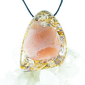 Orgonite pendant, amulet with ametrine and rock quartz