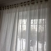 Для дома и интерьера handmade. Livemaster - original item Linen tulle on hinges Snow-white. Handmade.