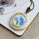 Medallion for photos with real forget-me-nots. Pendant-medallion as a gift. Locket. OrlovaResinJewelry. My Livemaster. Фото №4