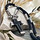 Крест со вставками из дерева и камнями на гайтане. Крестик. MisMi jewelry. Ярмарка Мастеров.  Фото №5