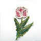 Tulip Flower embroidery, handmade, Brooches, Tver,  Фото №1