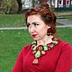 Red-green handmade beadwork necklace. Unique handmade gift for women. Jewelry Sets. Beaded jewelry by Mariya Klishina. My Livemaster. Фото №6