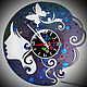 Wall Clock "Girl with butterfly", Vinyl Clocks, Krasnoyarsk,  Фото №1
