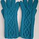 Knitted mohair gloves, turquoise. Gloves. HOBBIMANIYA. My Livemaster. Фото №6