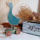 Уточка на колёсиках в ретро стиле. Игрушки. Надежда (DIna55). Ярмарка Мастеров.  Фото №5