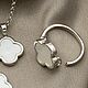 Кольцо клевер с натуральным белым перламутром. Кольца. MARIA GUSEVA Fashion Jewelry. Интернет-магазин Ярмарка Мастеров.  Фото №2