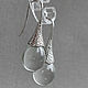 Clear Glass Drop Earrings, Clear glass Simple teardrop earrings 37 mm. Earrings. Jewelry by Katie (BijouByKatie). Online shopping on My Livemaster.  Фото №2